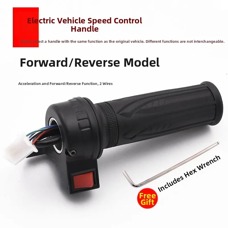48V Throttle Handle 135mm Speed Control Grip with Cruise Control Reverse and Three Speed for Electric Bike Fits 22mm