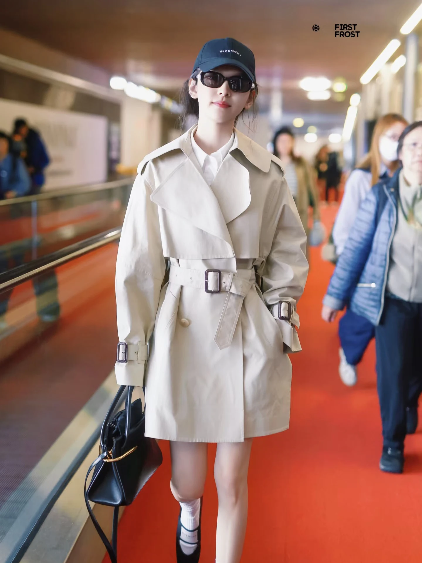 معطف نسائي كاكي طويل خندق 25 خريف شتاء فضفاض للتخسيس معطف أنيق #3