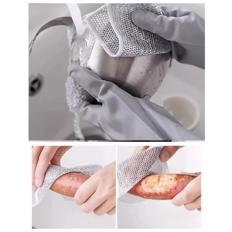 Multifunctional Non-Scratch Wire Dishcloth Wire Dishcloth Multipurpose Wire Dishwashing Rags Cleaning Cloth Magic Dish Towel