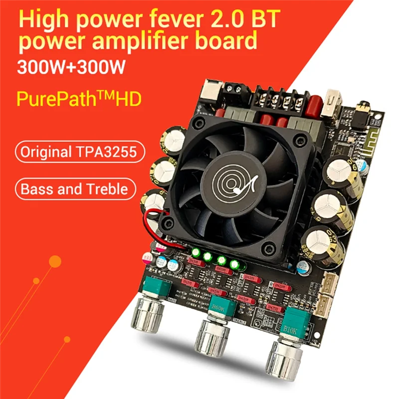 ZK-3002T Bluetooth Digital Power Amplifier Board 300WX2 2.0 Channel Stereo HiFi Preamplifier TPA3225 Subwoofer-A