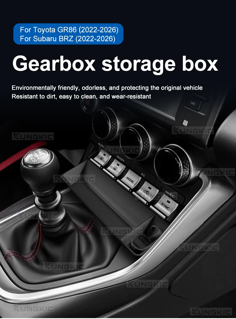 Mittelkonsolen-Aufbewahrungsbox für Subaru BRZ ZD8 Toyota GR86 ZN8 2022 2023 2024 2025 2026 Auto-/Manuelle Schaltung ABS Auto-Organizer-Ablage – Detail 1