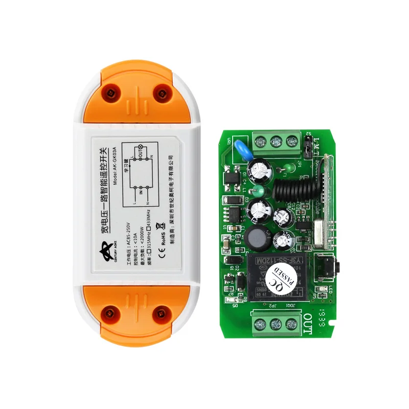 Universal  AC 85v  110v 220v 240V 250V  Wide voltage AC  1 ch  RF  wireless remote control switch   power on and off
