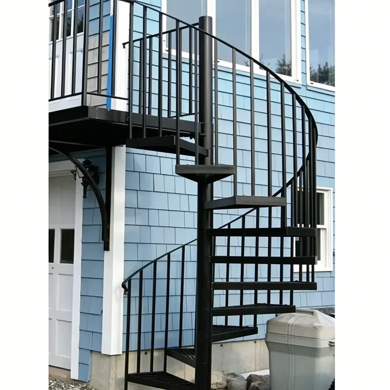 Spiral Staircase Arc Stairs Spiral Stair Outdoor Steel Staircases Galvanized Staircase Steel Frame Slip for Garden Deck