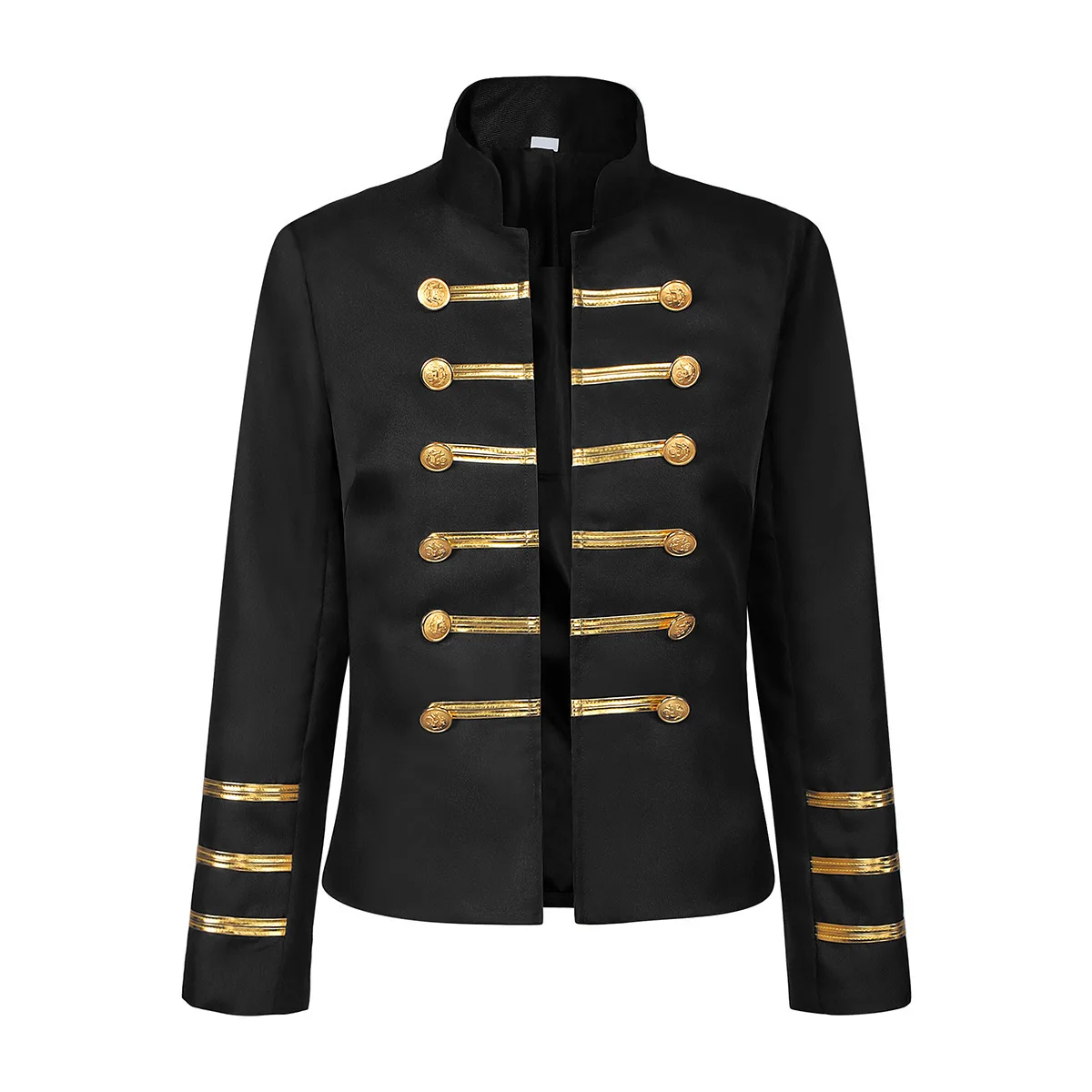 Medieval Court Style Double Breasted Retro Stand Up Collar Jacket Women's Military Drums Honor Guards Stage Performance Coat view 4