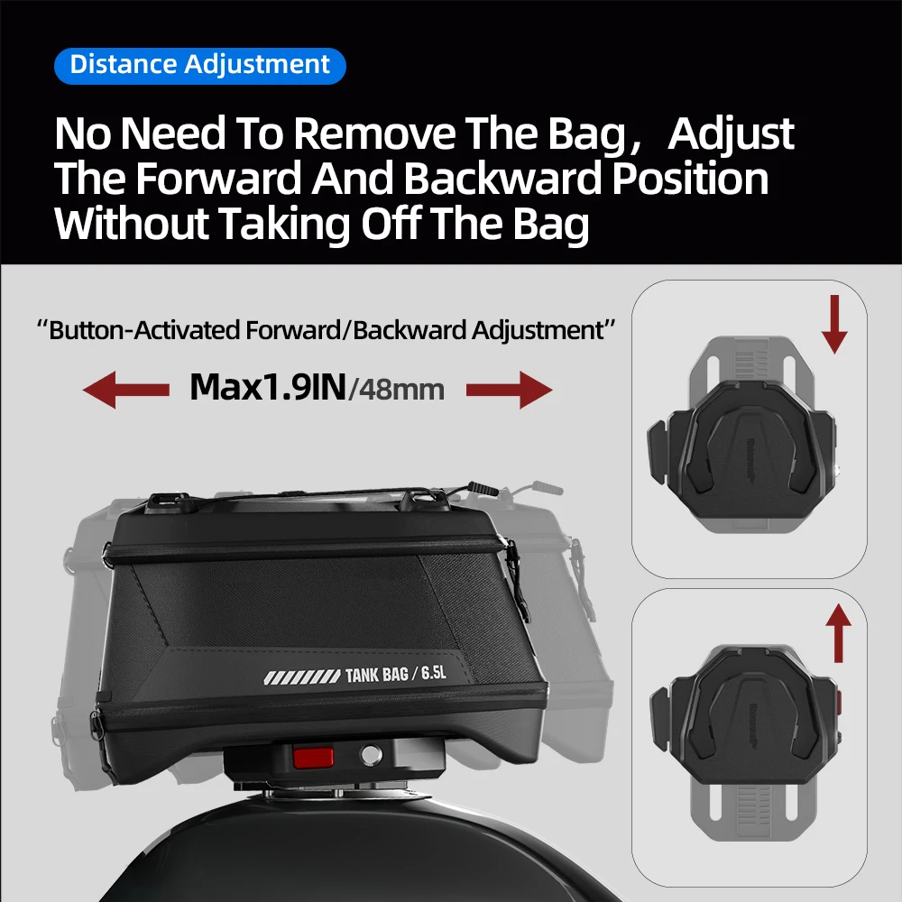 Rhinowalk Motorcycle Magnet Tank Bag 6.5L Waterproof Quick Release Anti-theft Bag With Rain Cover for BMW Suzuki KTM CFMOTO view 3