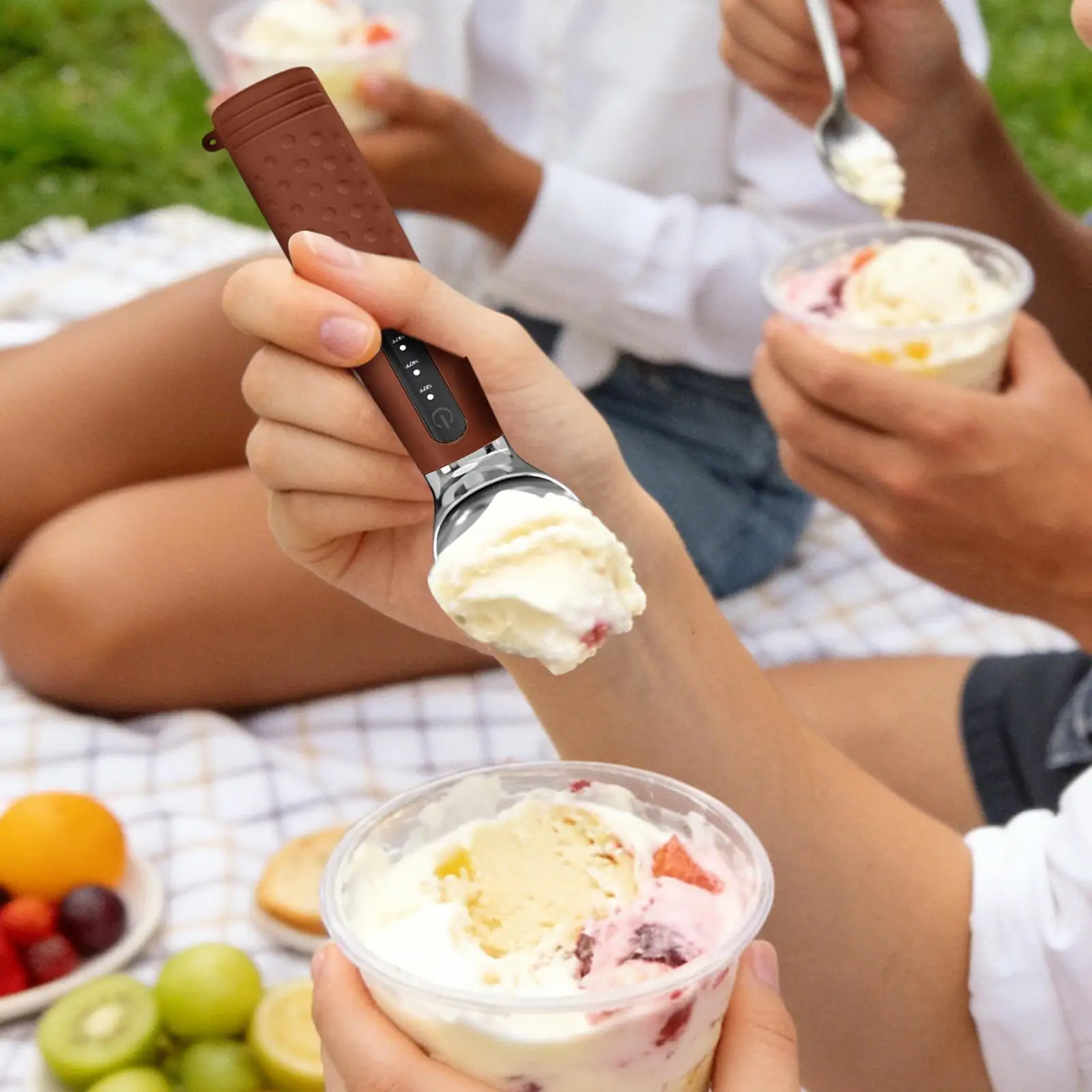 Ice Cream Scoops Electric Heating Kitchen Gadget Dessert Server Electric Ice Cream Scoop For Home Dorm Kitchens Parties Buffets