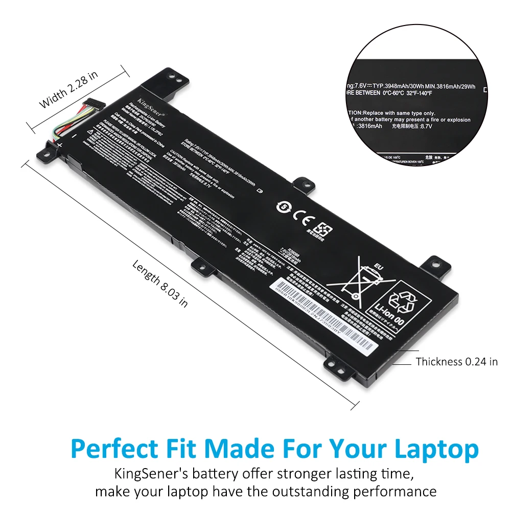 Imagem -04 - Kingsener-bateria do Portátil para Lenovo Lenovo Ideapad 31014isk 310-14ikb 310-14iap B10k87722 B10k87722 L15m2pb2 L15m2pb2 L15l2pb3