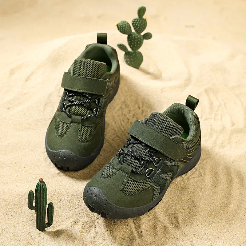 Children\'s Casual Army Green Boys Shoes Breathable Mesh Sports Shoes Summer Students Children\'s Sports Shoes