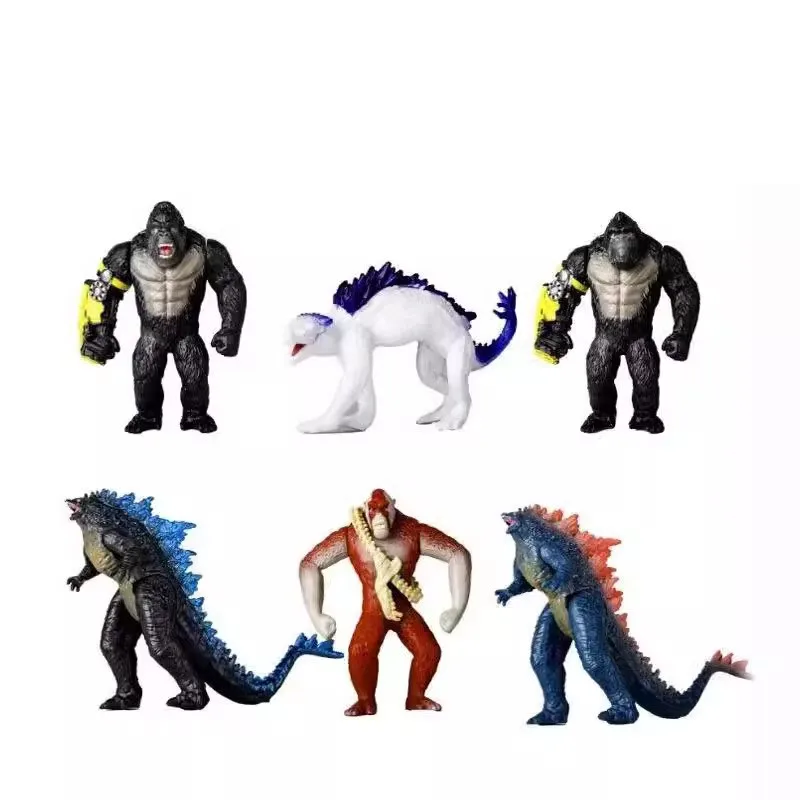 6 pz/set Godzilla Vs Kong 2 versione evolutiva 8nd GenerationPVC Action Figure modello da collezione giocattolo 8cm