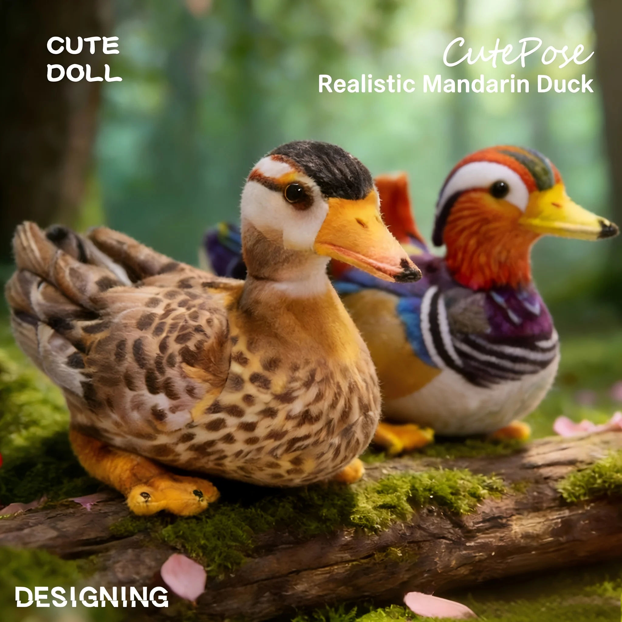 

Simulation Duck Plush Toy for Dogs and Cats - Plum Blossom Duck Shaped Soft Filled Bird Toy, Pet Companion, Bedtime Hug Duck, Gi