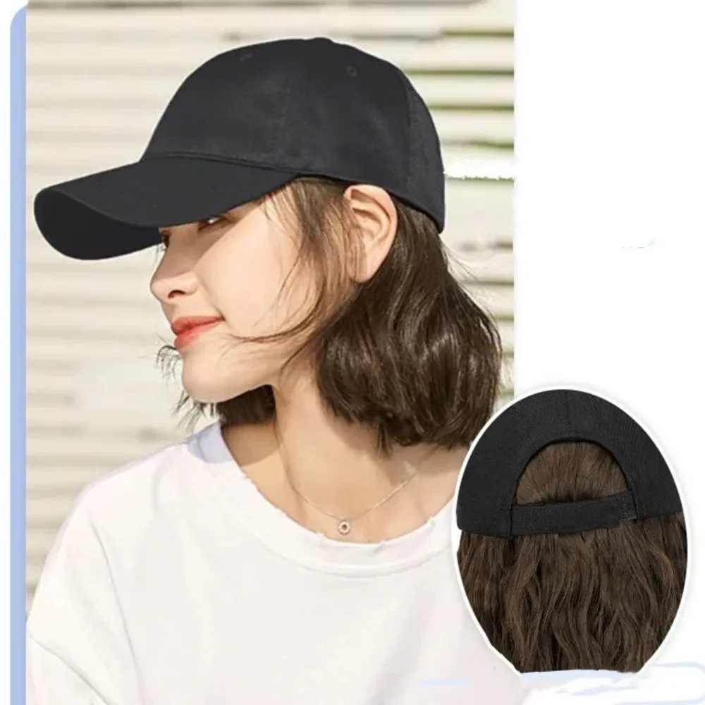 أزياء متكاملة شعر مستعار بلغت ذروتها قبعة موجات مجعد بوبو Snapback قبعة واقية من الشمس قبعة المرأة #1