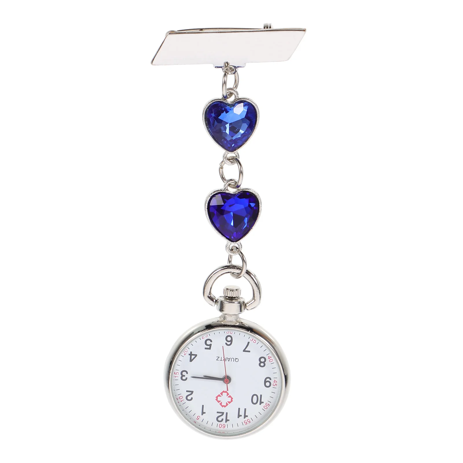 

Peach Heart Nurse Chest Watch Clip-On Nursing Pocket Watches For Women Students Elegant Hanging Quartz Timepiece Safe Material