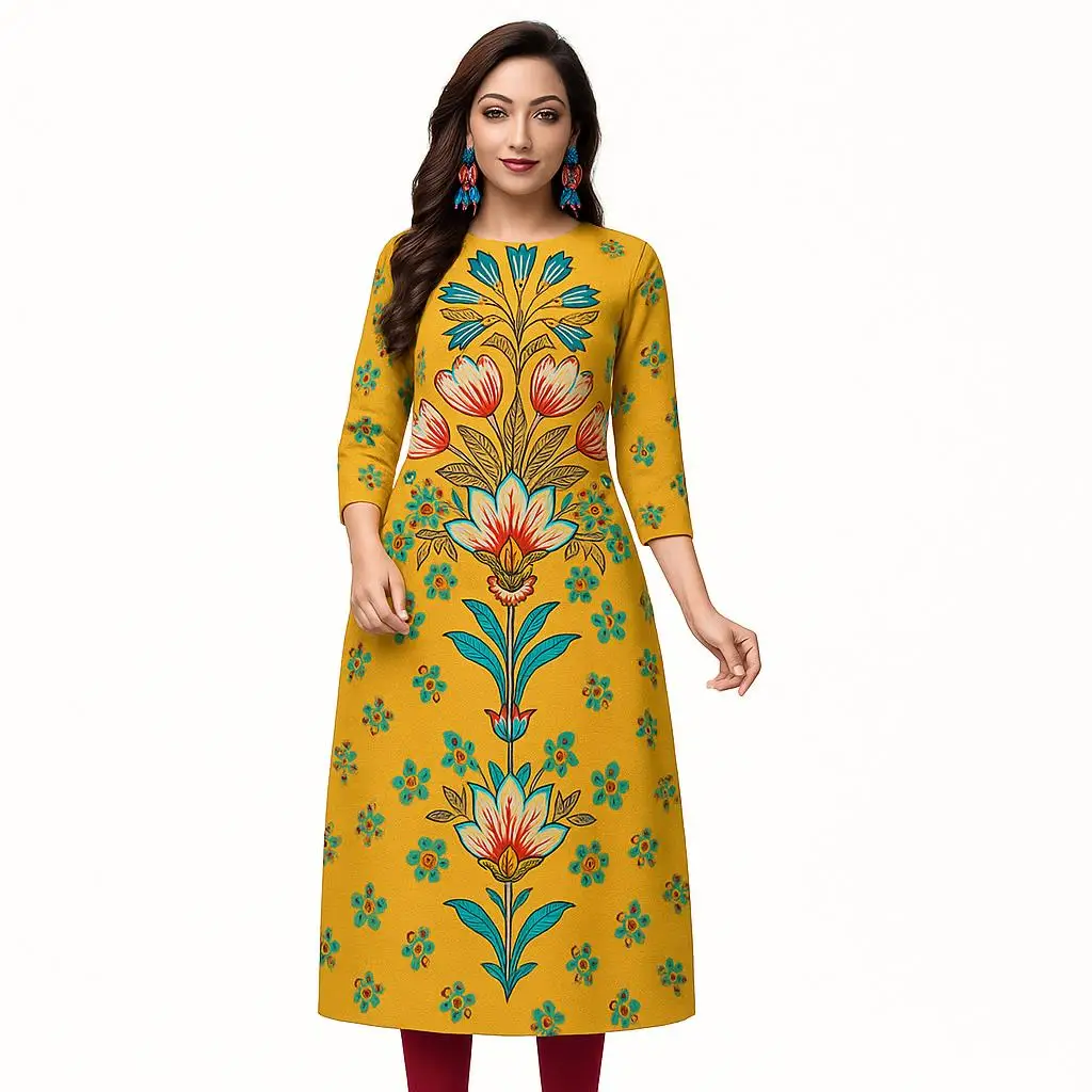 النمط الوطني المرأة المسلمة كورتا فستان كاجوال شق تنحنح مستقيم عادية العرقية اليوسفي ثلاثية الأبعاد تصميم مناسب قفطان عباية تركية #3