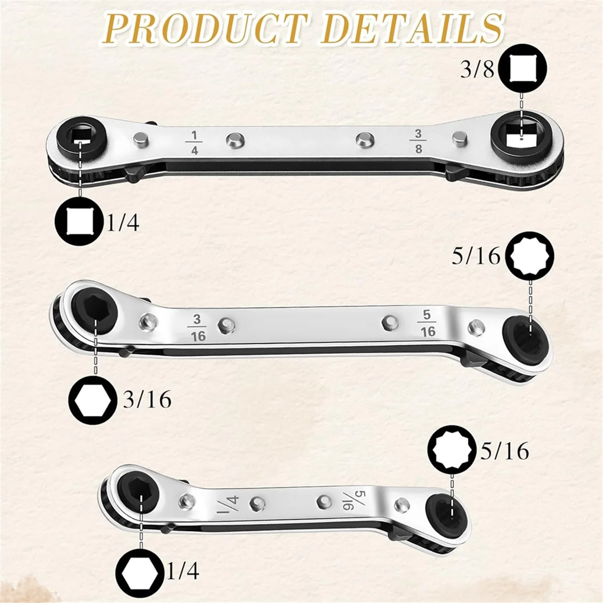أداة تركيب مجتذب الصمام الساخن مع مجموعة مفاتيح خدمة التبريد 1/4 و5/16 مفتاح خدمة المنفذ 3/8 1/4 5/16 3/16 بوصة #3