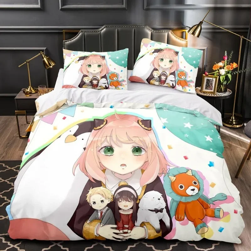 جديد أنيمي الجاسوس × الأسرة الطرفية المخدة غطاء لحاف أنيا يور Loid الكرتون ثلاث قطع مجموعة الفراش هدايا عيد ميلاد الأطفال #4