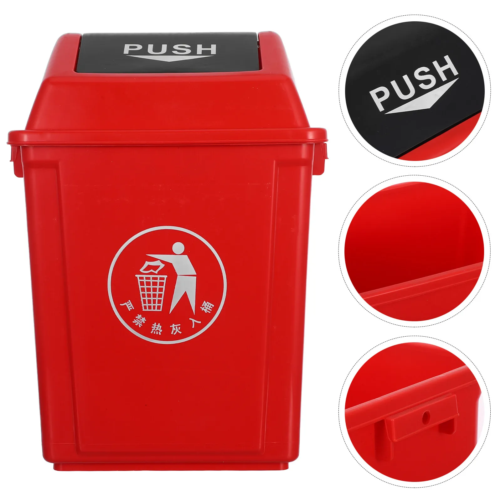 10L Lid Garbage Bin Plastic Kitchen Trash Can with Cover for Home Office Restaurant Commercial Spaces Swing Top