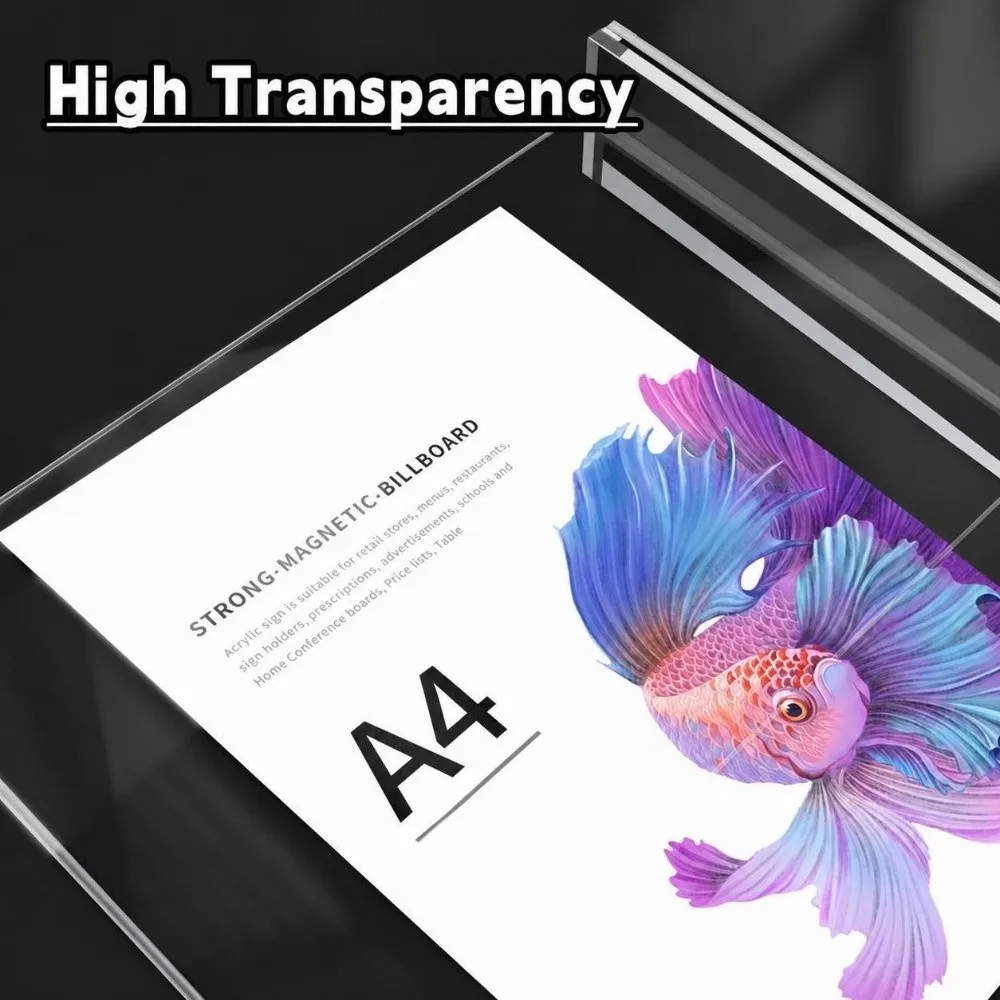 Multifunctional A4/A5/A6 Desk Display Stand Double Side Clear Acrylic Price Label Display Rack Transparent Photo Holder Hotel