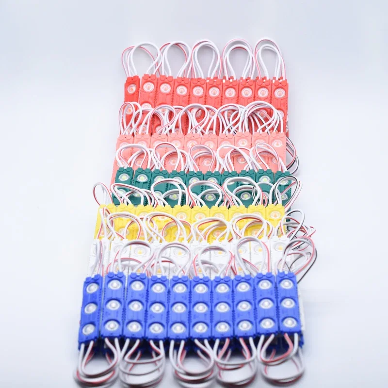 20Pcs 12V SMD 3 LED Module Injection White Waterproof IP65 Decorative 2835 Strip Bar Light Lamp Warm White Red Green Blue Pink