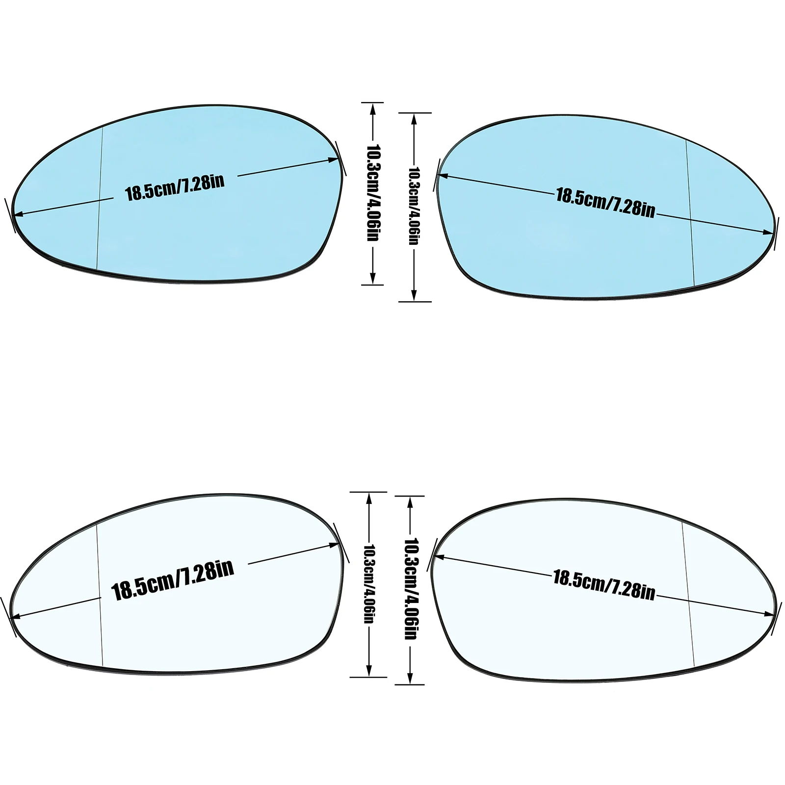 For BMW E90 E91 E87 E88 2004-2009 E46 Left + Right Side Heated Mirror Wing Blue White Rear View Mirror Rearview Wide Angle Auto