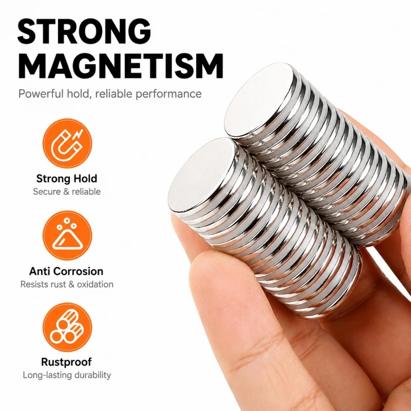 20x2mm Thin Neodymium Disc Magnets N35 NdFeB Round Rare Earth Magnets for Cabinet Closure Sign Mounting DIY Craft Model Projects