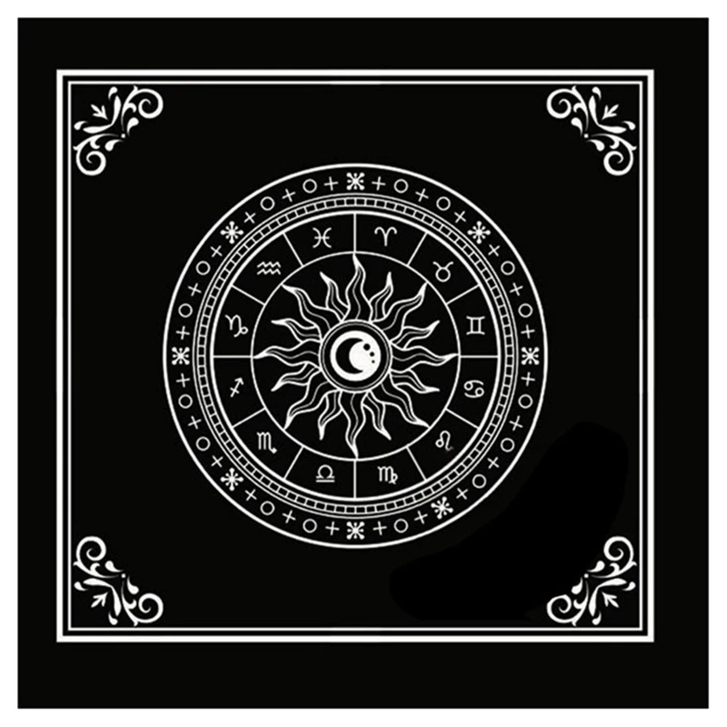 22 Style Tarots Tablecloth Triple Moon Pentagrams Pagan Altar Cloth Flannel Tarots Cloth Divination Astrology Board Game 50x50cm