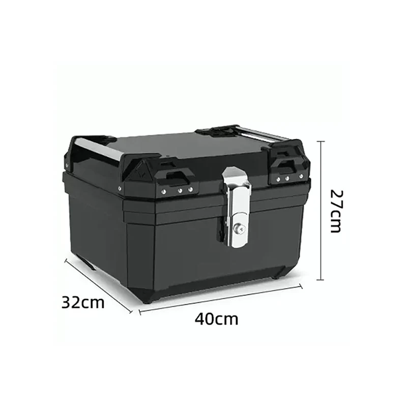 29L/45L Motorcycle Tail Box Large Capacity Detachable Trunk ABS Reflective Design Toolbox With Stainless Steel Anti-theft Lock