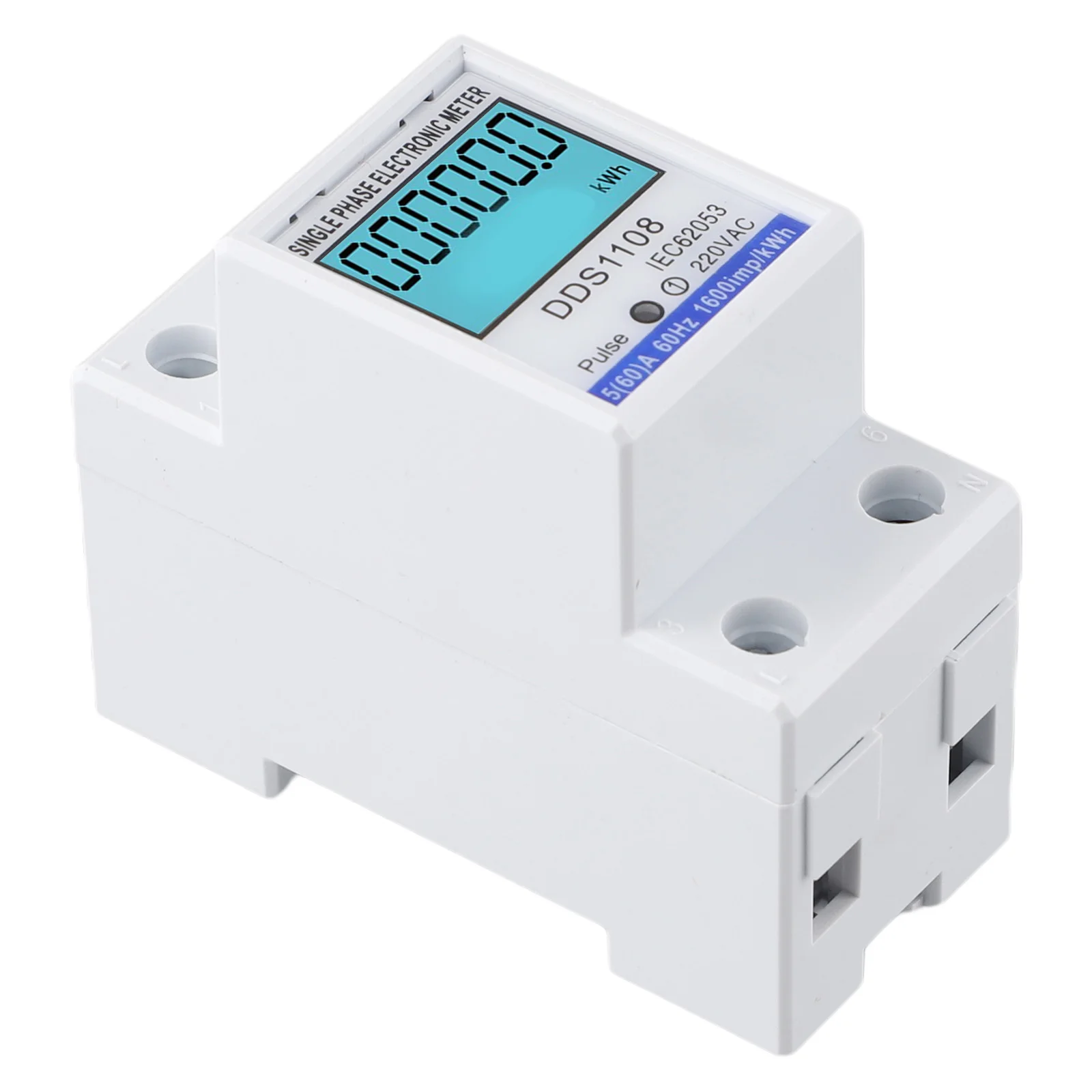 

1pc 50A 60A DDS1108 LCD Digital Display Single Phase Energy Meter With Backlight Single Phase Energy Meter Test Meters Detectors