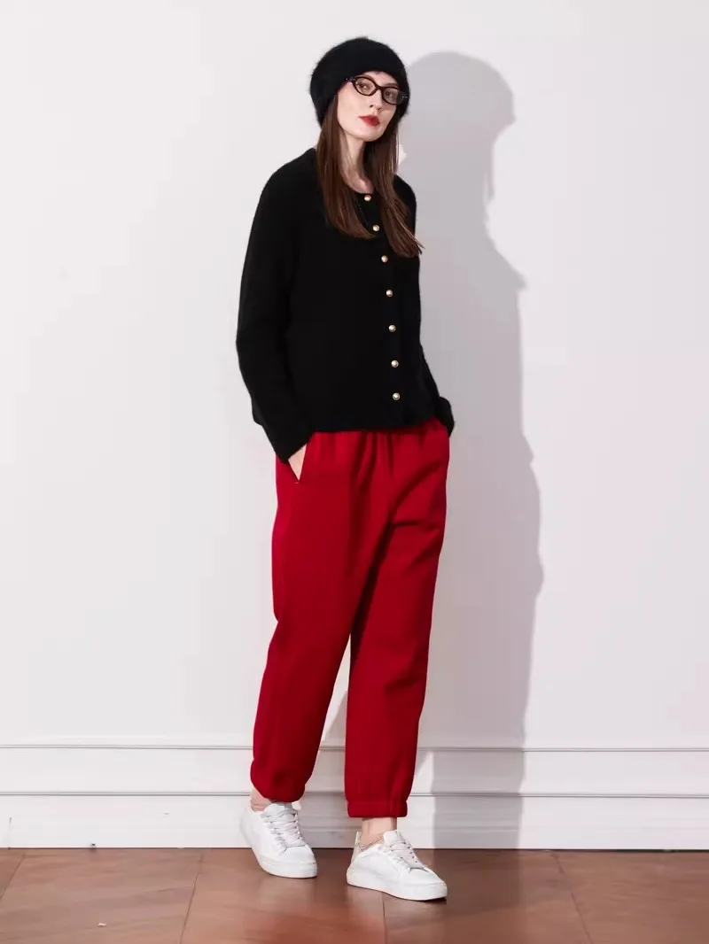 

Зимние утепленные брюки больших размеров для женщин, повседневные, удобные, доступны в различных цветах, 9 апреля, модная одежда больших размеров для дам