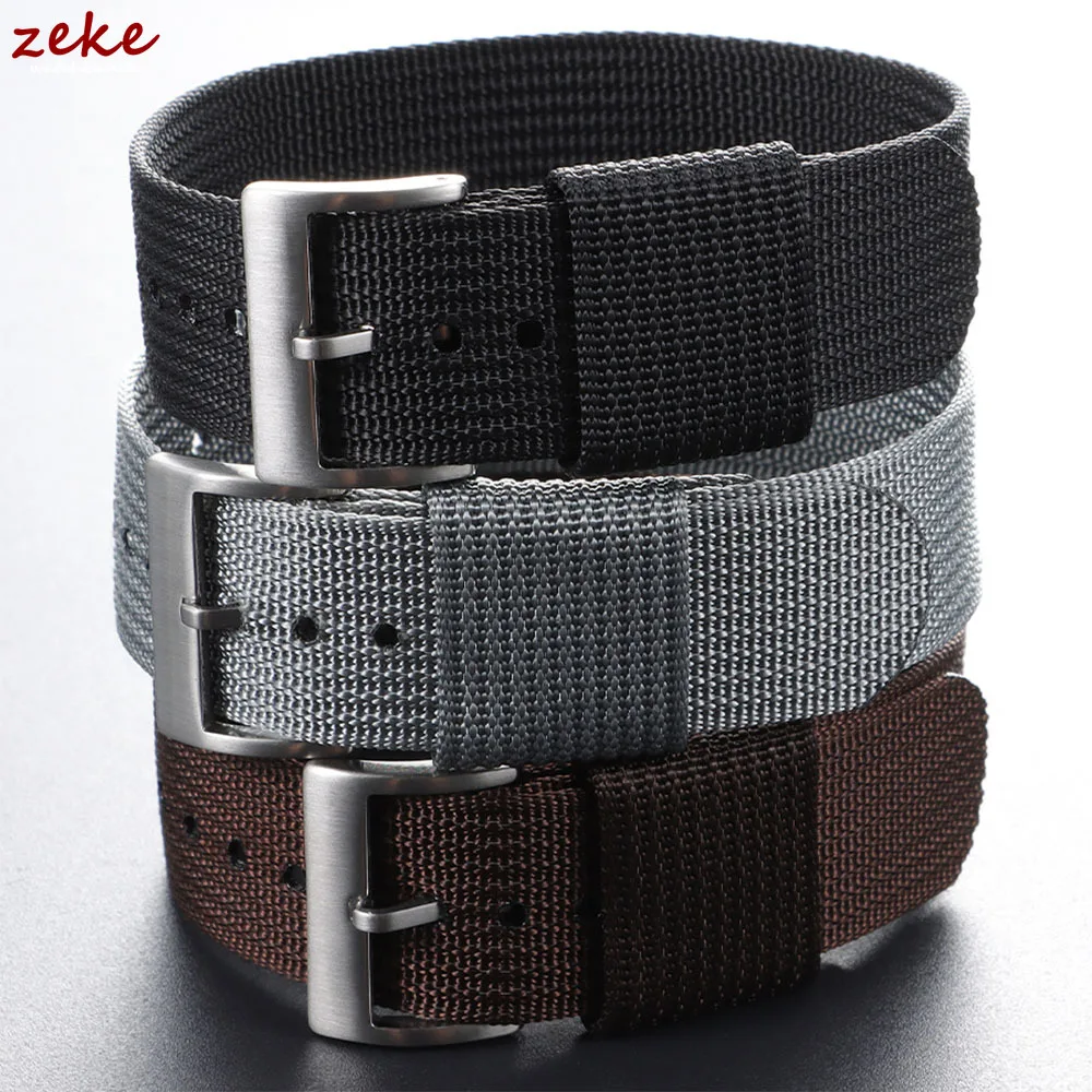 Correa de reloj militar del ejército, correa de nailon acanalado de 18mm, 20mm, 22mm y 24mm, pulsera para hombre para Omega, Rolex, Seiko