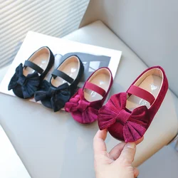 Summer Fashion Kids Comfortable Beautiful Baby Girls Princess Round Toe Bow Sandals Soft Cute Flat Walking Shoes Elegant Student