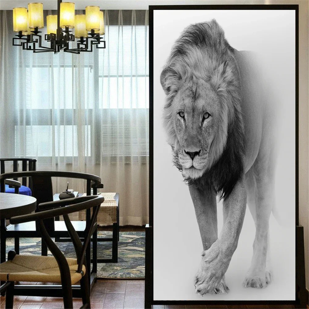 Privacy Window Film Static Cling No Glue Decorative Cheetah Window Coverings Glass Window Sticker for Home