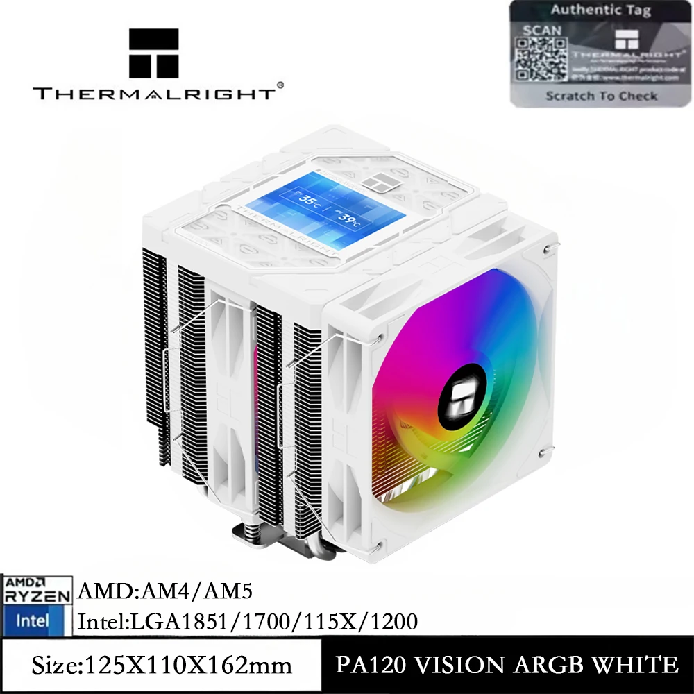 

Thermalright Peerless Assassin 120 VISION ARGB Dual Tower CPU Air Cooler, DIY Setup/2.8-Inch Display for LGA 1851/1700/AM5/AM4