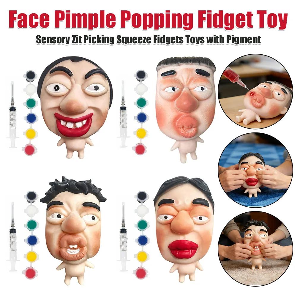 

Забавная интерактивная игрушка-антистресс «Прыщ» с пигментом, многоразовая, для взрослых, прикольный подарок на день рождения