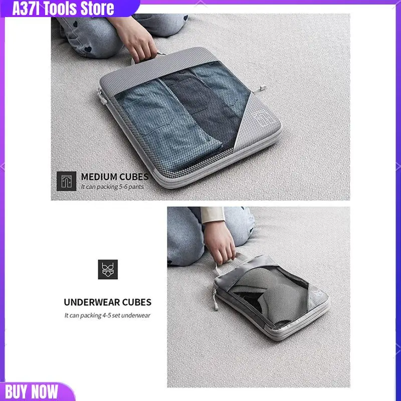 

Compressed Packing Cubes Set Compressed Packing Cubes Set Ideal For Suitcase Organization-[A37I]