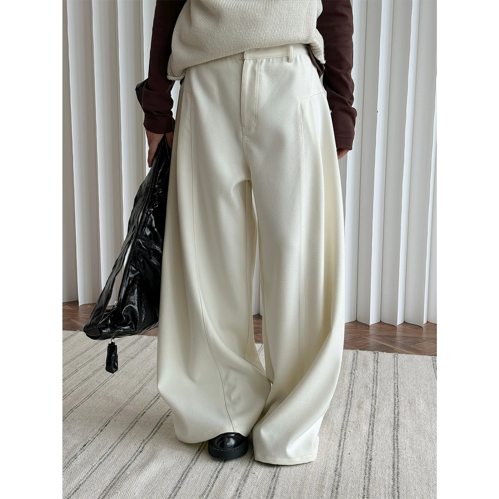 2025 Women Spring Fashion Big Wide Leg Pants High Waist Long Stright Pants Fashion Clothes Pants Female Trousers