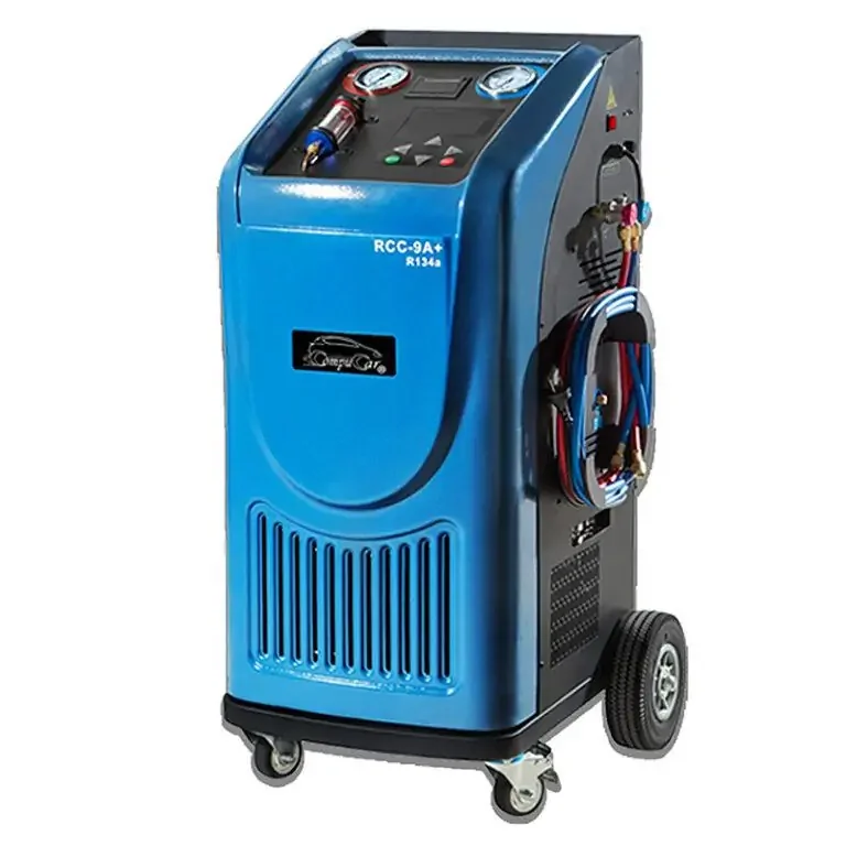 

Automatic A/C service station for R134a charging with flush & recovery, vacuuming and Refueling Function RCC-9A+