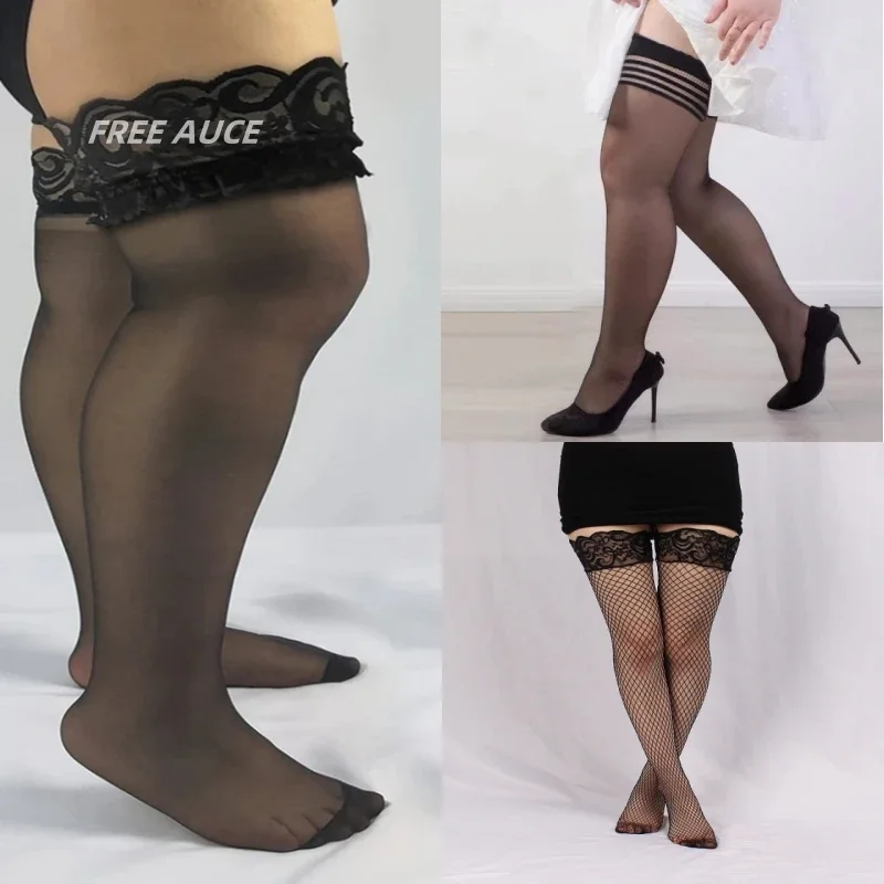 Haut en résille taille haute évidé pour femme, jarretière sexy, bas de cuisse, collants en dentelle, culotte noire