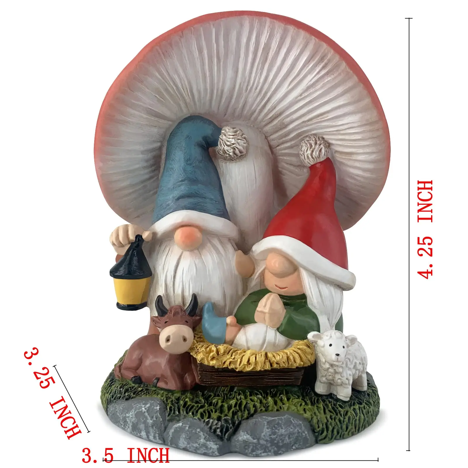 Imagem -06 - Natal Família Gnomos Decorações Jesus Presépio Handmade Cogumelo Ornamentos Figurinhas Decoração