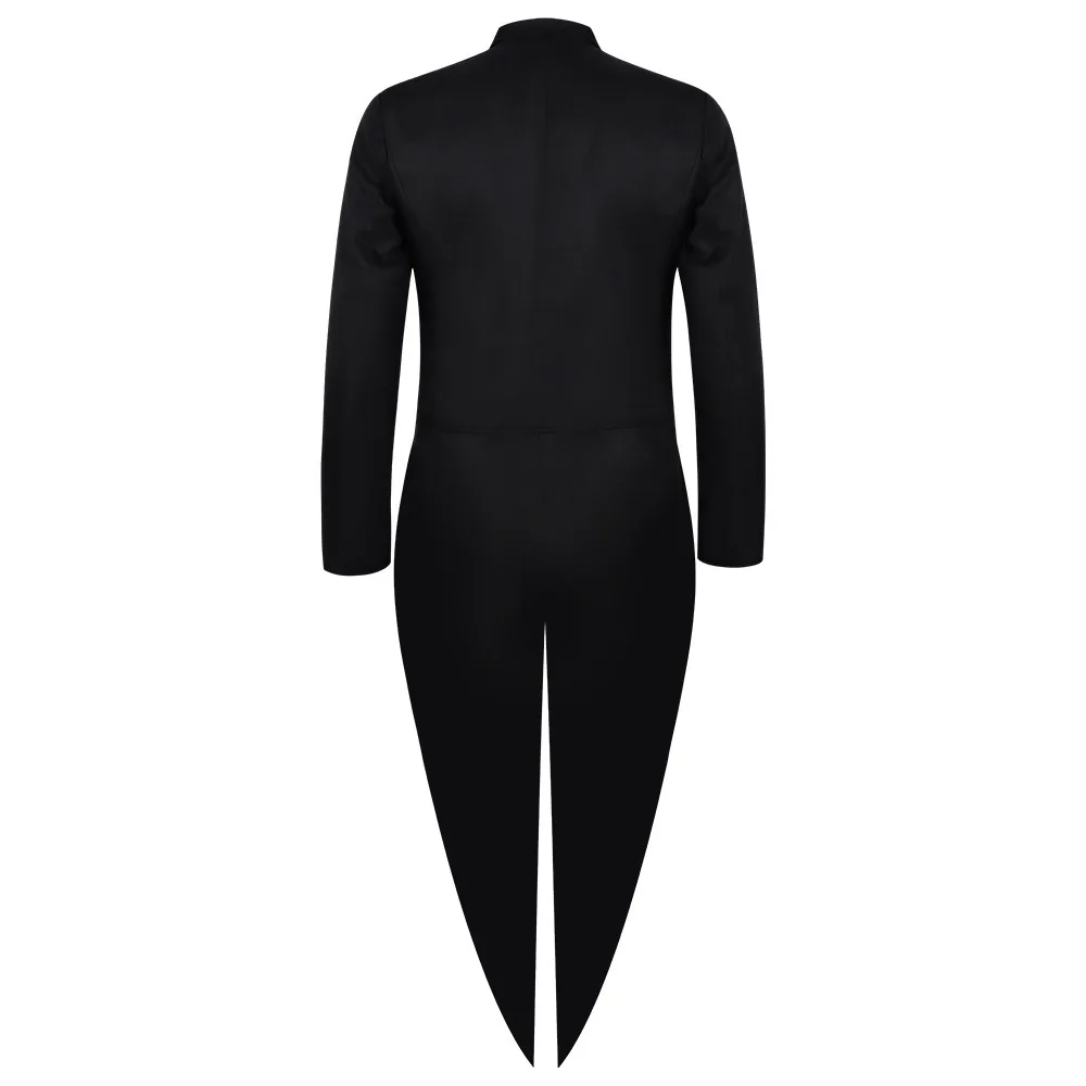 2026 New Arrival Men's Black Tuxedo, Triple-Breasted Green Patchwork Long Jacket, Vintage-Style Outerwear.