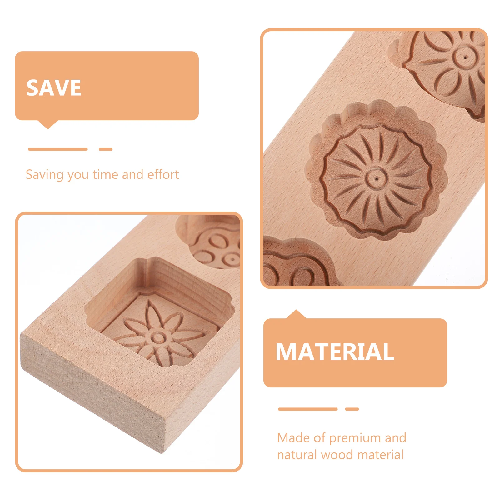

Wooden Moon Cake Mold Traditional Chinese Pattern DIY Pastry Baking Mold for Home Kitchen Moon Cake Maker DIY Baking Tool
