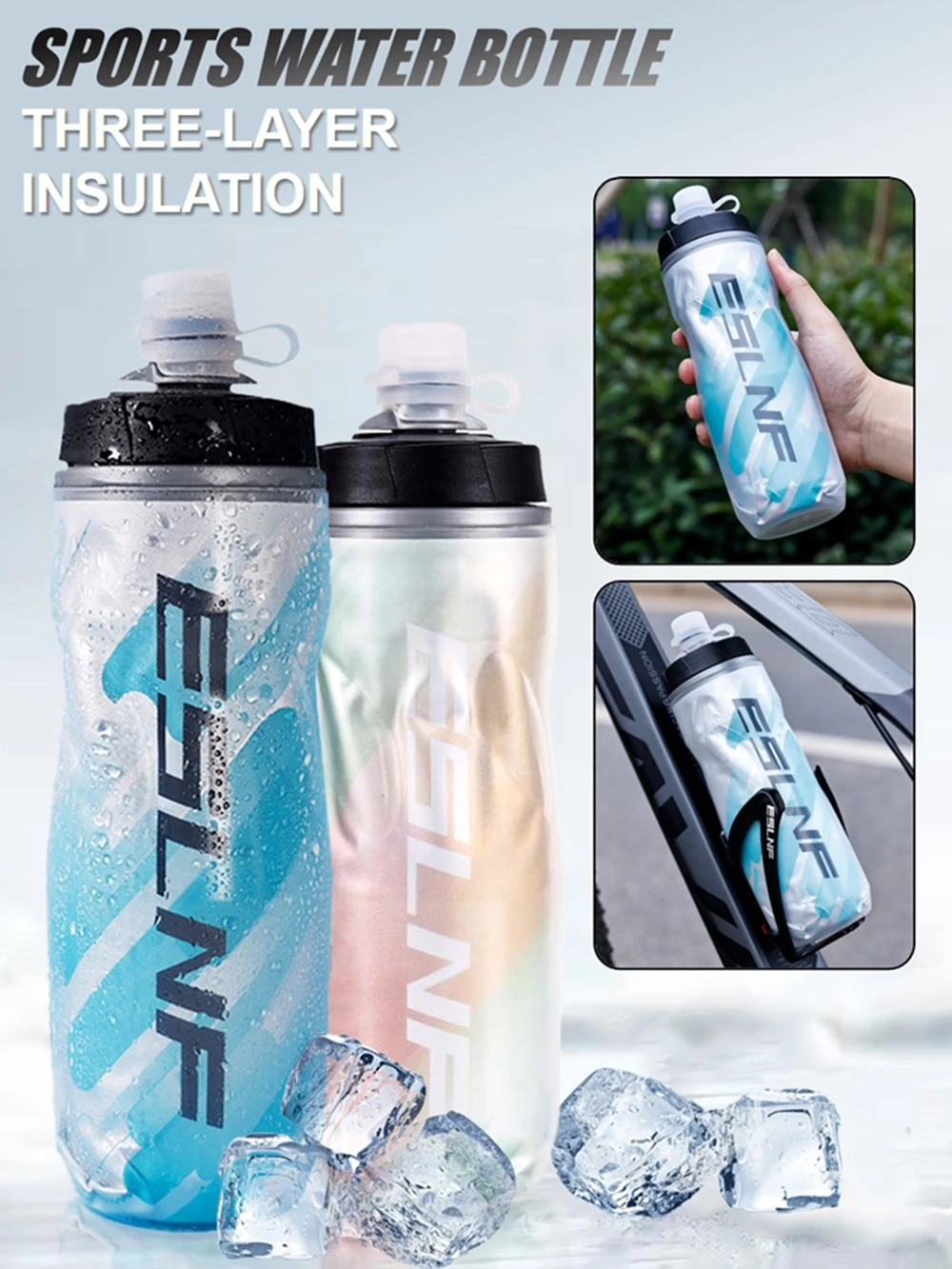 

Universal Water Bottle PP5 Heat/Cold Preservation Bike Water Bottle With Holder Cage 620ML Running Fitness Cycling