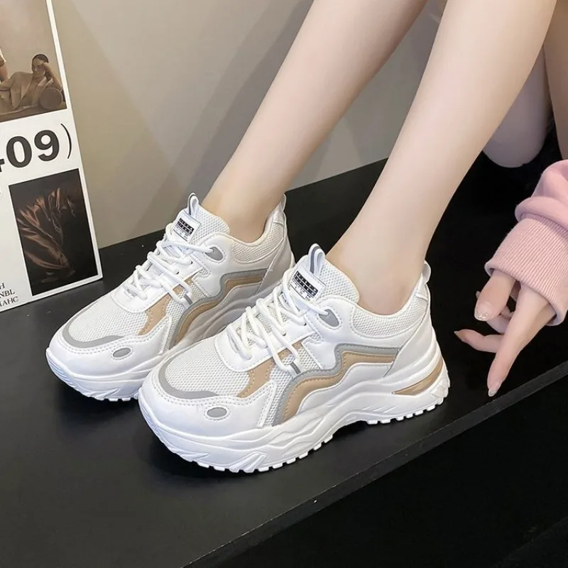 2024 NEW Sneakers Women Platform Flat Shoes Woman Shoes Green Casual Trainers Ladies Chunky Sneakers Women Shoes