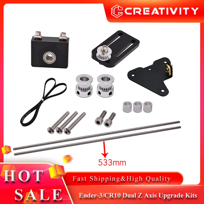 3D Printer Parts Upgrade Kits Ender-3/CR10 Dual Z Axis T8 Lead Screw Kits Bracket Aluminum Profile With Belt Pulley