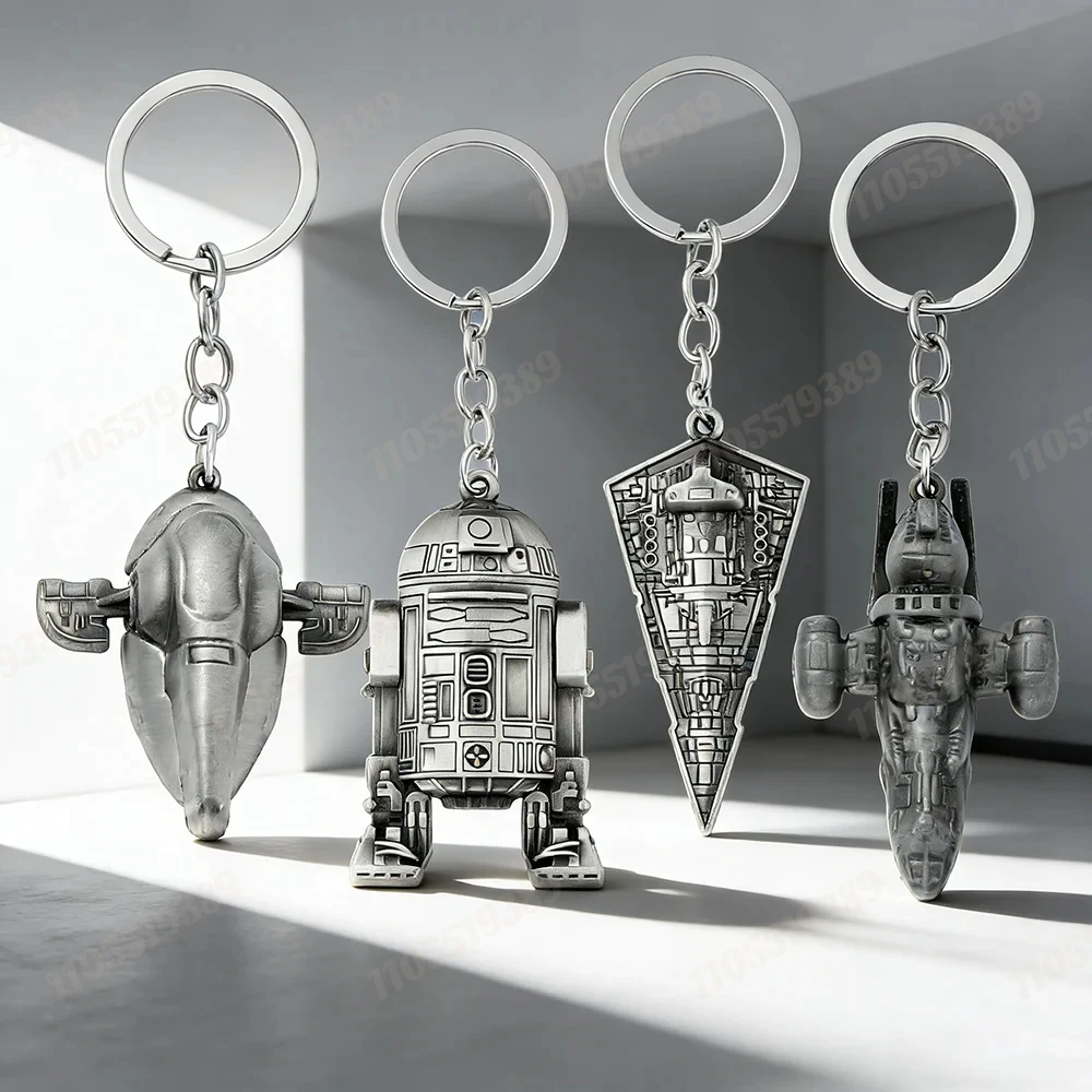 

Spaceship Sign Movie Character Cartoon Pendant Animation Metal Accessories Robot Keychain Vintage Fashion Party Gifts