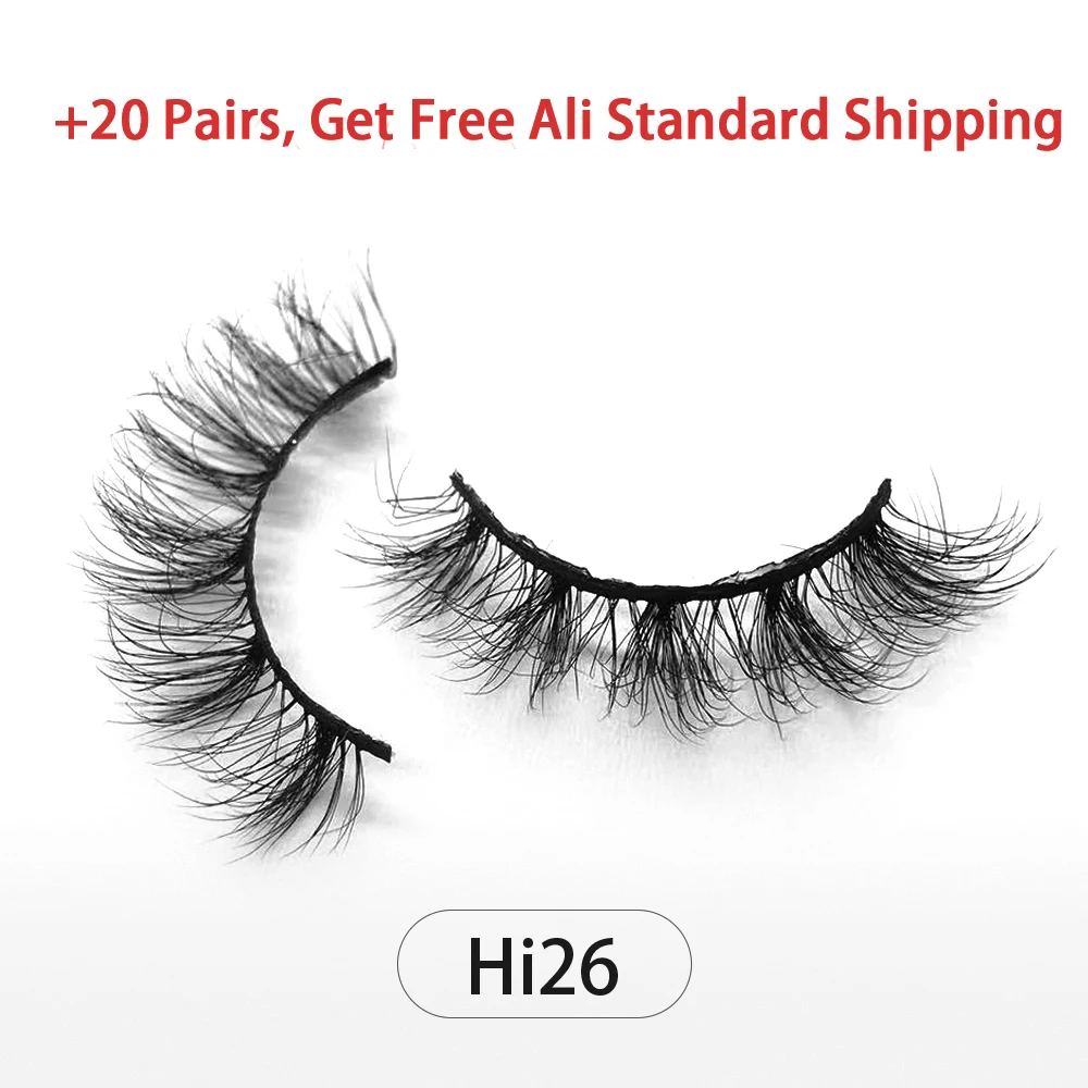 Dropshipping 12-12mm3D Faux rzęsy z norek luzem z bezpłatnym niestandardowe pudełko Wispy naturalne puszyste Eyeashes hurtownie sztuczne rzęsy z naturalnego materiału