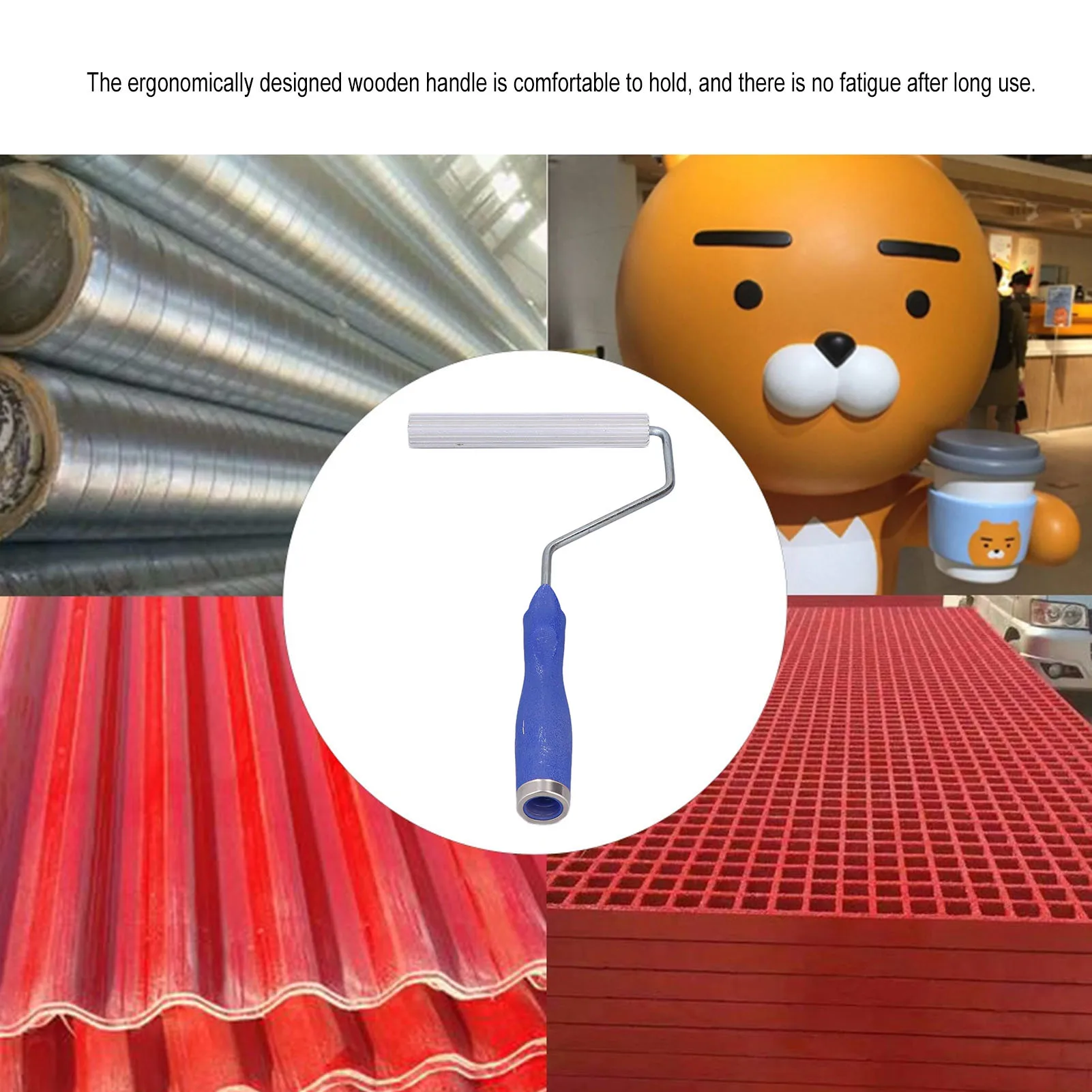 21x150mm Fiberglass Laminating Bubble Roller  Aluminium Alloy Fiberglass Roller Bubble Paddle Tool Laminating Roller