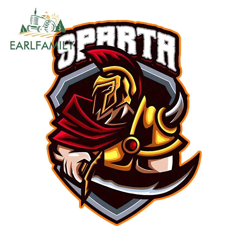 EARLFAMILY Sparta Warrior Colorful Car Stickers Artistic High Quality Graffiti Windshield Trunk Decals Perfect Racing Decor