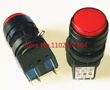 

IDEC original Hequan LW-C20 24V button switch with light round welding pin 9 pin convex head red green