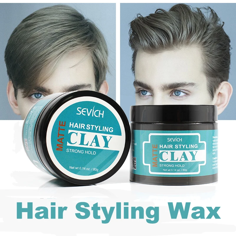 80g Hair Clay Strong Hold Matte Hair Styling Wax Men Hair Styling Mud  Easy Wash Convenient Non Greasy Styling Clay High Strong