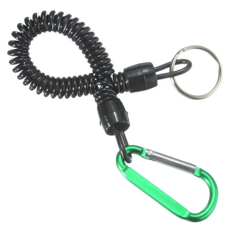 1PC Tactical Retractable Spring Elastic Rope Security Gear Tool Hiking Camping Anti-lost Phone Keychain Fishing Lanyards Outdoor